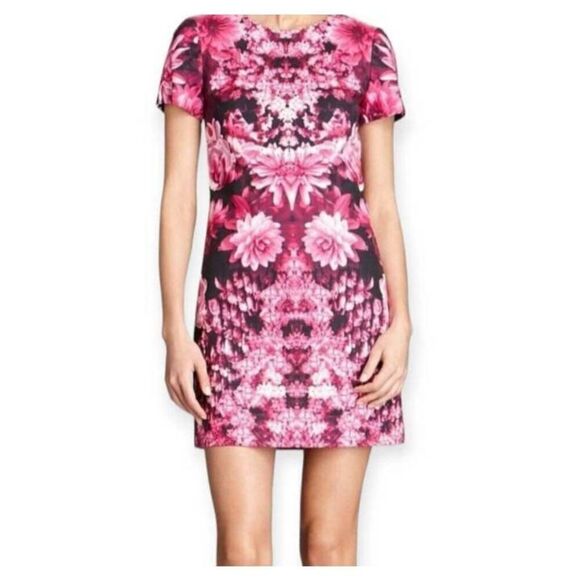 MICHAEL MICHAEL KORS PINK GARDEN FLORAL DRESS SZ.8 EUC. - Picture 1 of 11